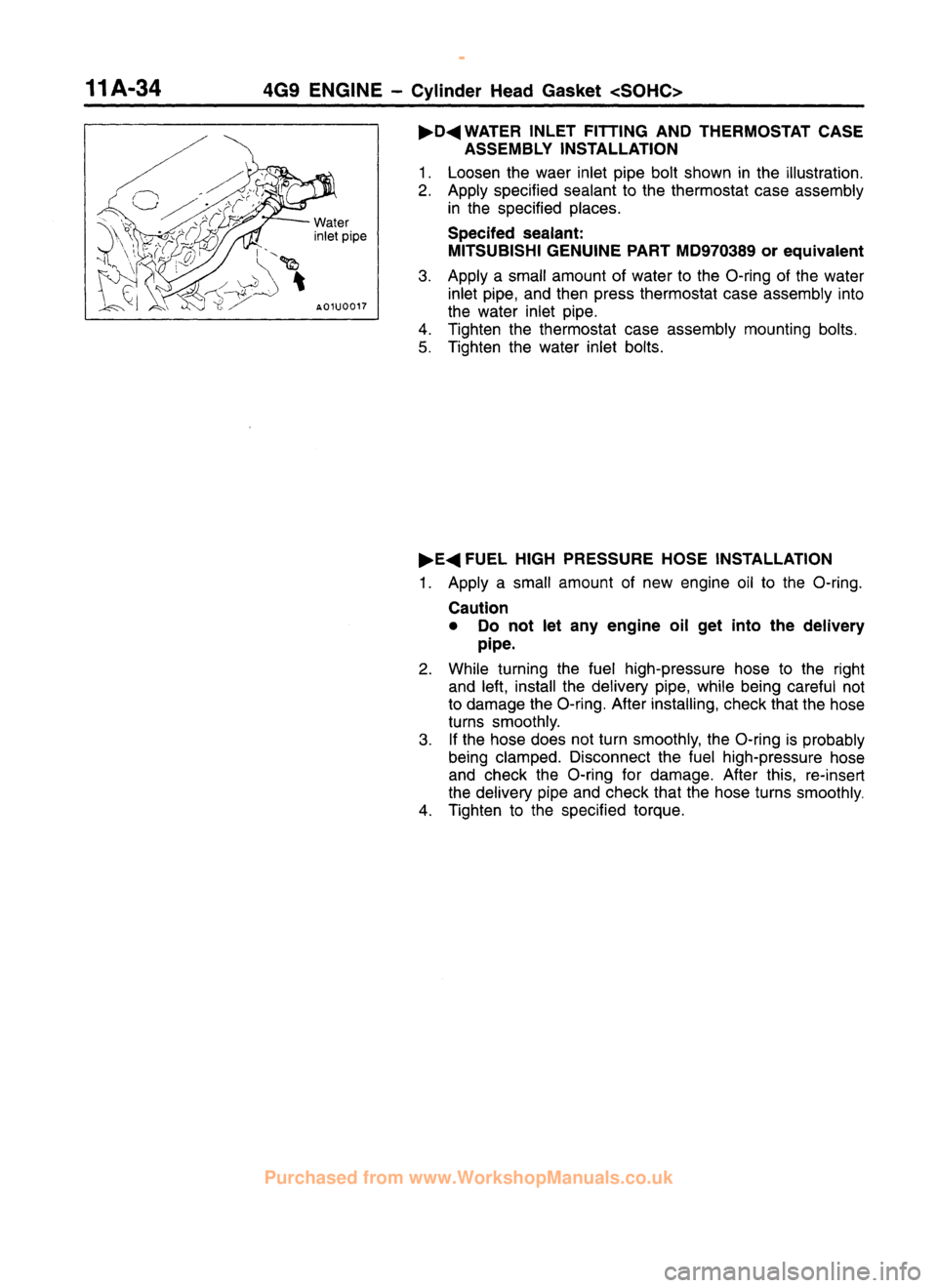 MITSUBISHI CARISMA 1995 Workshop Manual
www.WorkshopManuals.co.uk
Purchased from www.WorkshopManuals.co.uk MITSUBISHI CARISMA 1995 Workshop Manual
www.WorkshopManuals.co.uk
Purchased from www.WorkshopManuals.co.uk