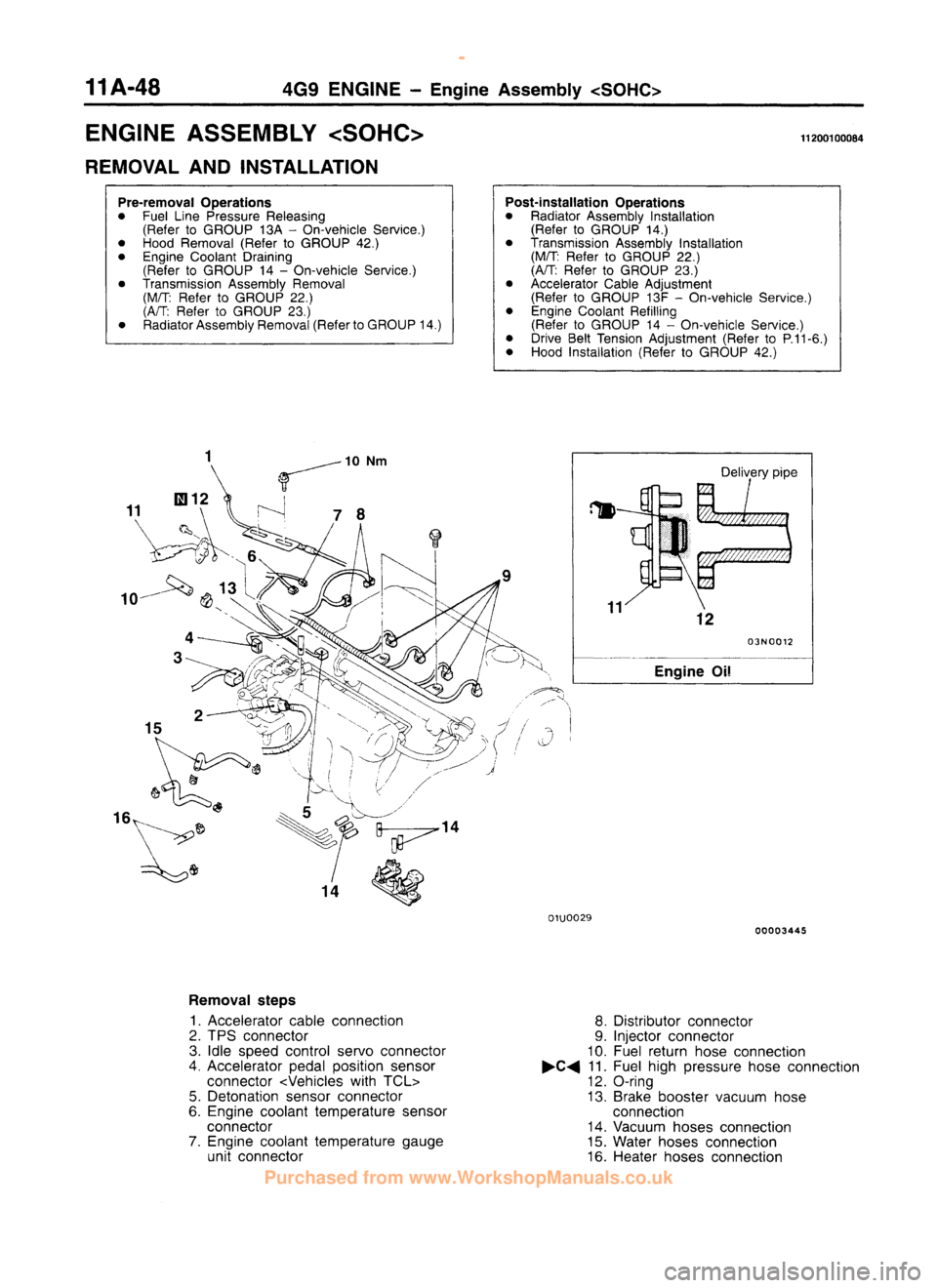 MITSUBISHI CARISMA 1995 Workshop Manual
www.WorkshopManuals.co.uk
Purchased from www.WorkshopManuals.co.uk MITSUBISHI CARISMA 1995 Workshop Manual
www.WorkshopManuals.co.uk
Purchased from www.WorkshopManuals.co.uk