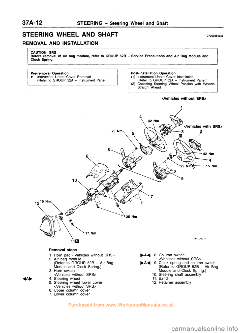 MITSUBISHI CARISMA 1995 Workshop Manual
www.WorkshopManuals.co.uk
Purchased from www.WorkshopManuals.co.uk MITSUBISHI CARISMA 1995 Workshop Manual
www.WorkshopManuals.co.uk
Purchased from www.WorkshopManuals.co.uk