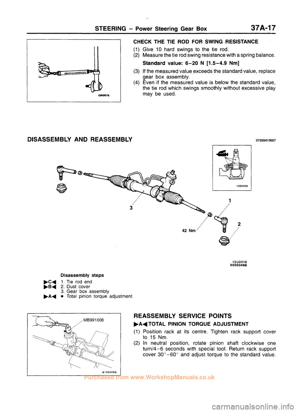 MITSUBISHI CARISMA 1995 Workshop Manual
www.WorkshopManuals.co.uk
Purchased from www.WorkshopManuals.co.uk MITSUBISHI CARISMA 1995 Workshop Manual
www.WorkshopManuals.co.uk
Purchased from www.WorkshopManuals.co.uk