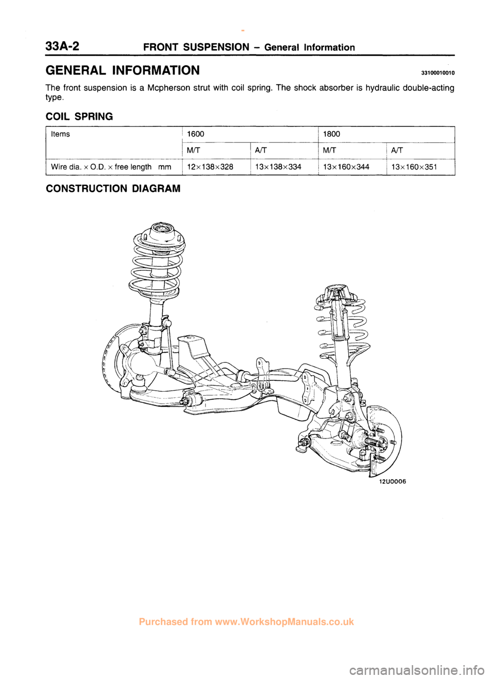 MITSUBISHI CARISMA 1995 Workshop Manual
www.WorkshopManuals.co.uk
Purchased from www.WorkshopManuals.co.uk MITSUBISHI CARISMA 1995 Workshop Manual
www.WorkshopManuals.co.uk
Purchased from www.WorkshopManuals.co.uk