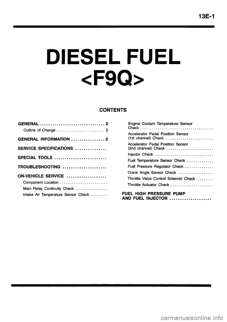 MITSUBISHI CARISMA 2001 Workshop Manual MITSUBISHI CARISMA 2001 Workshop Manual