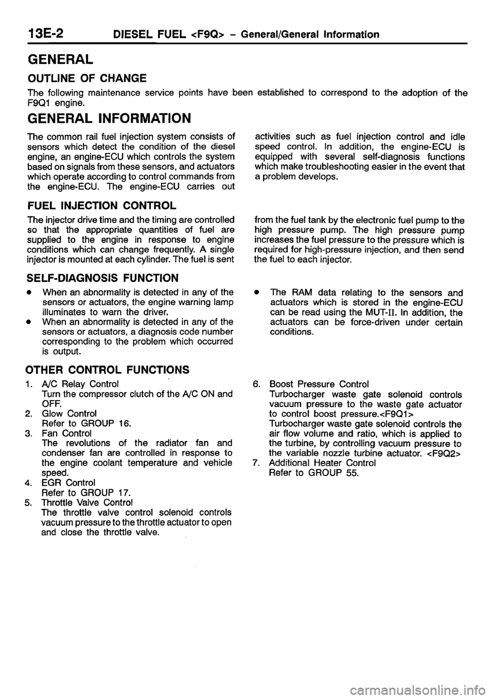 MITSUBISHI CARISMA 2001 Workshop Manual MITSUBISHI CARISMA 2001 Workshop Manual