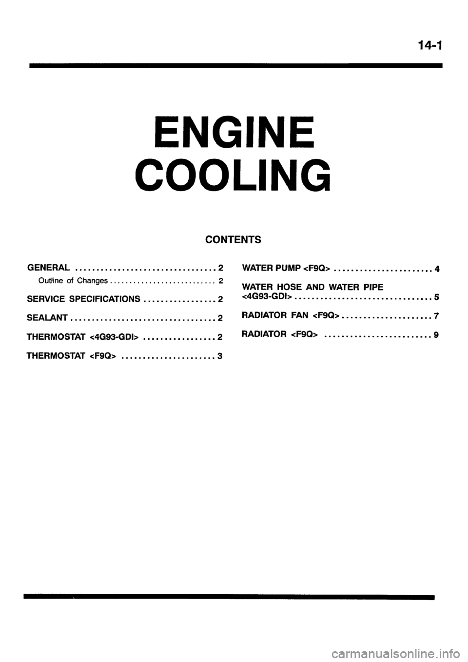 MITSUBISHI CARISMA 2001 Workshop Manual MITSUBISHI CARISMA 2001 Workshop Manual