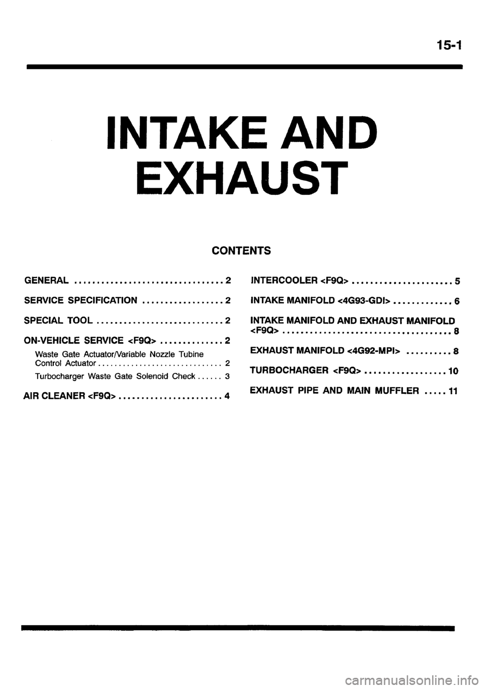 MITSUBISHI CARISMA 2001 Workshop Manual MITSUBISHI CARISMA 2001 Workshop Manual