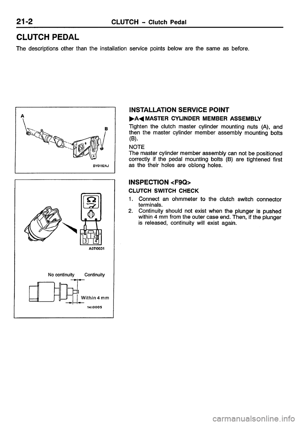 MITSUBISHI CARISMA 2001 Workshop Manual MITSUBISHI CARISMA 2001 Workshop Manual