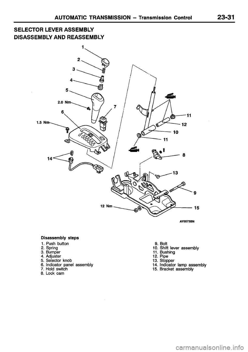 MITSUBISHI CARISMA 2001 Workshop Manual MITSUBISHI CARISMA 2001 Workshop Manual