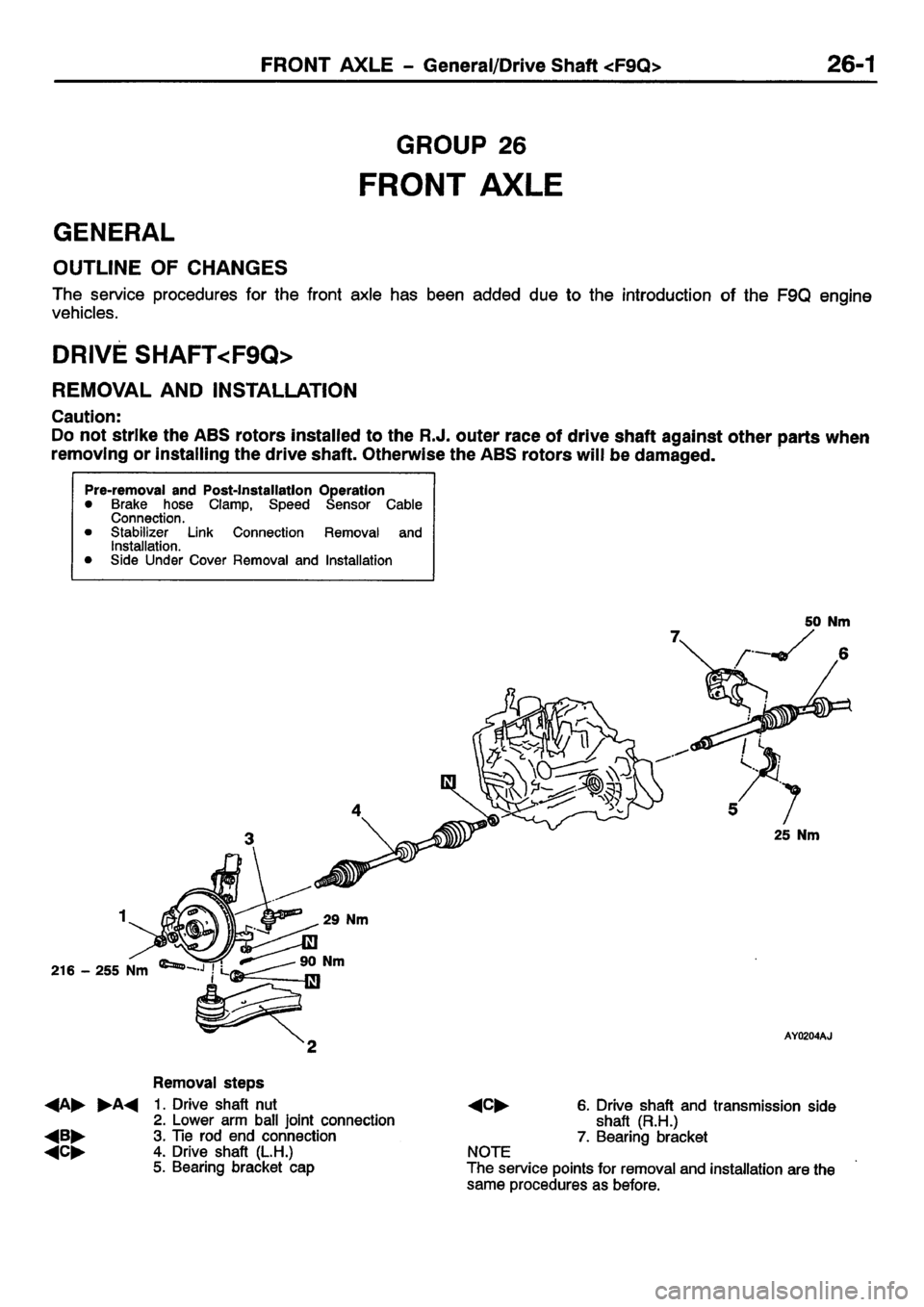 MITSUBISHI CARISMA 2001 Workshop Manual MITSUBISHI CARISMA 2001 Workshop Manual