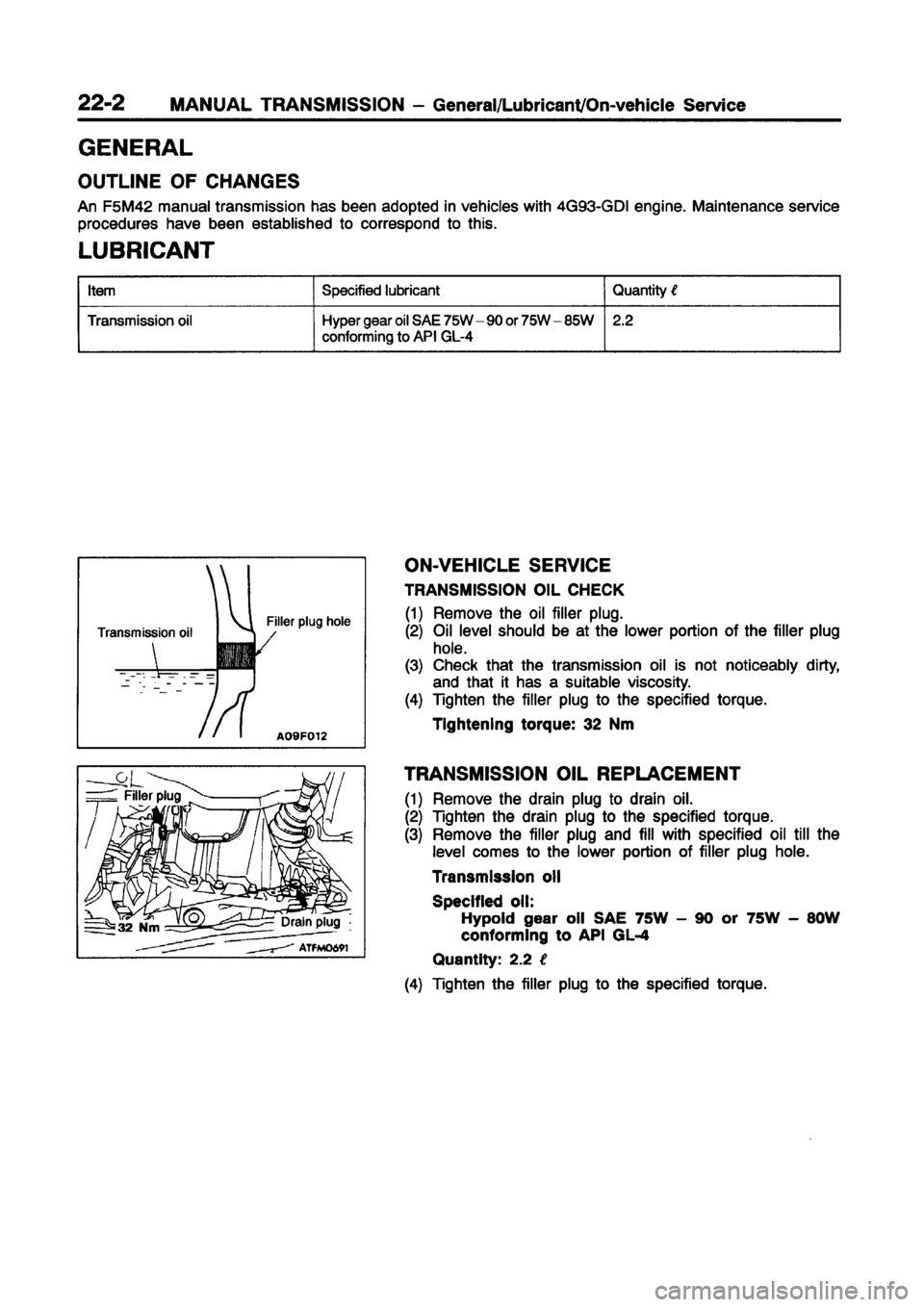 MITSUBISHI CARISMA 1998 Workshop Manual MITSUBISHI CARISMA 1998 Workshop Manual