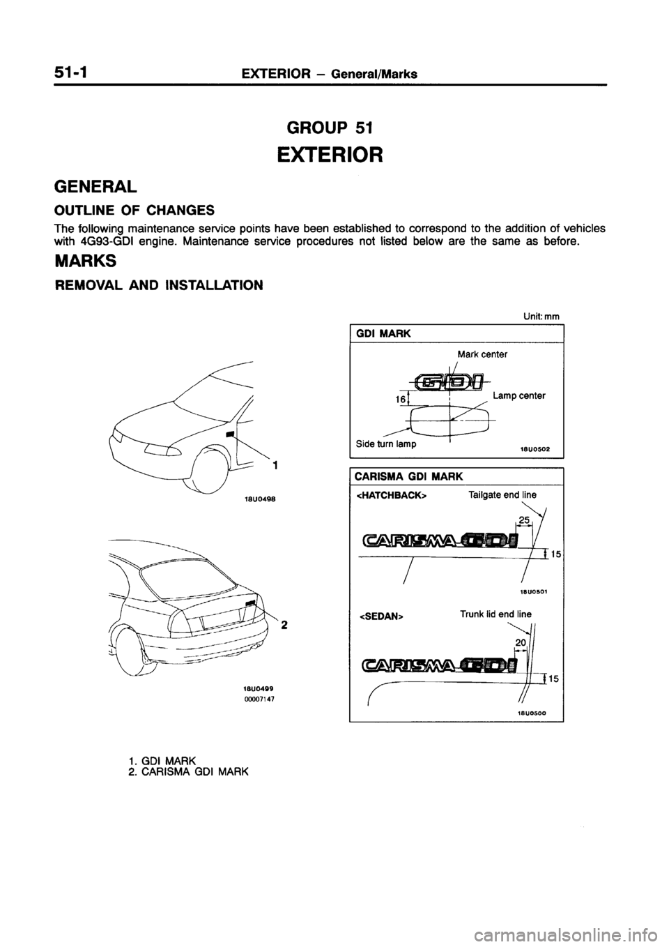 MITSUBISHI CARISMA 1998 Workshop Manual MITSUBISHI CARISMA 1998 Workshop Manual