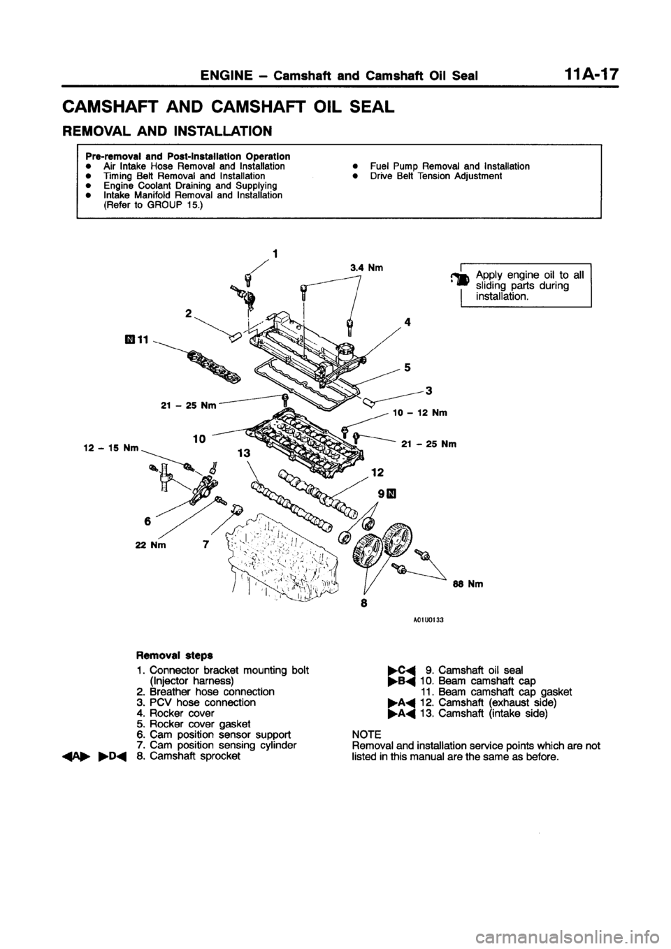 MITSUBISHI CARISMA 1998 Owners Manual 