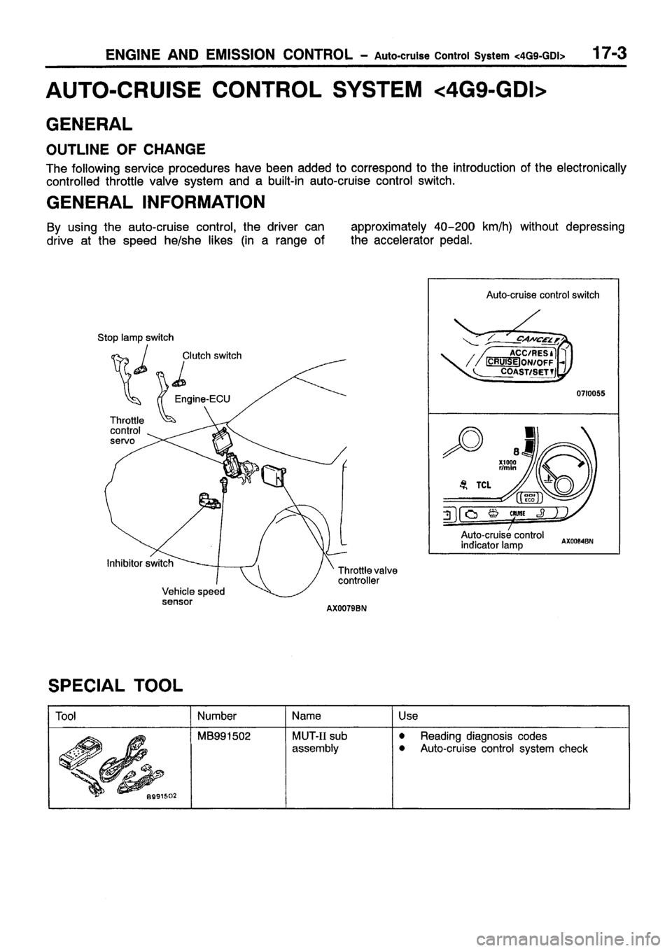 MITSUBISHI CARISMA 1999 Workshop Manual MITSUBISHI CARISMA 1999 Workshop Manual