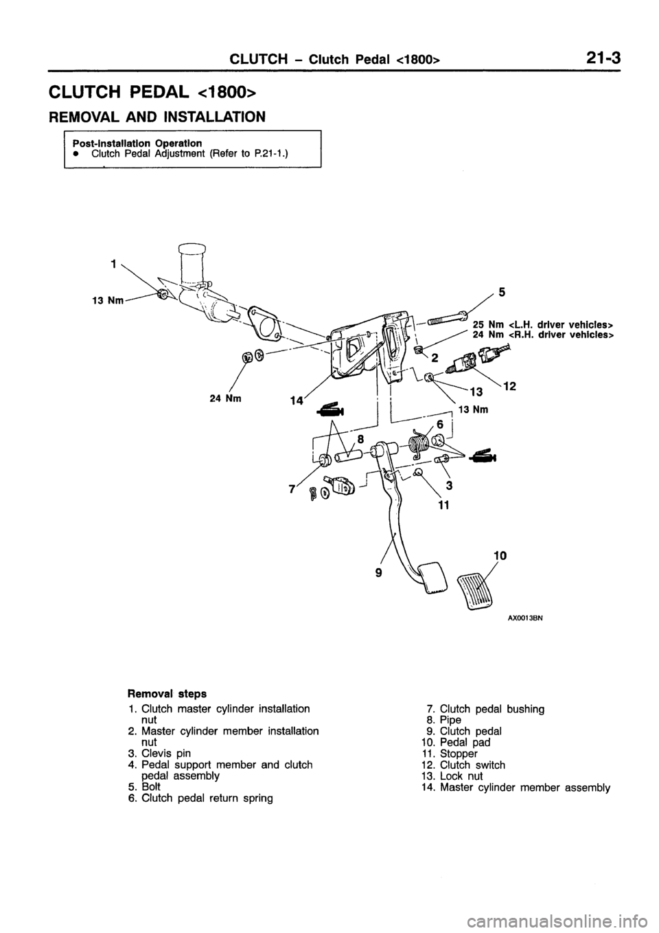 MITSUBISHI CARISMA 1999  Workshop Manual 