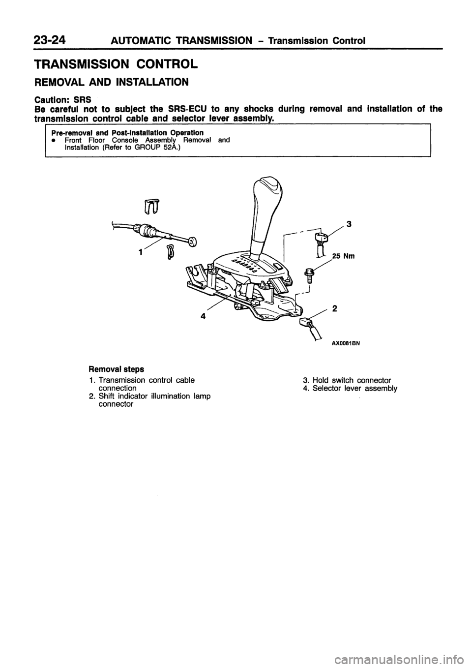 MITSUBISHI CARISMA 1999 Workshop Manual MITSUBISHI CARISMA 1999 Workshop Manual
