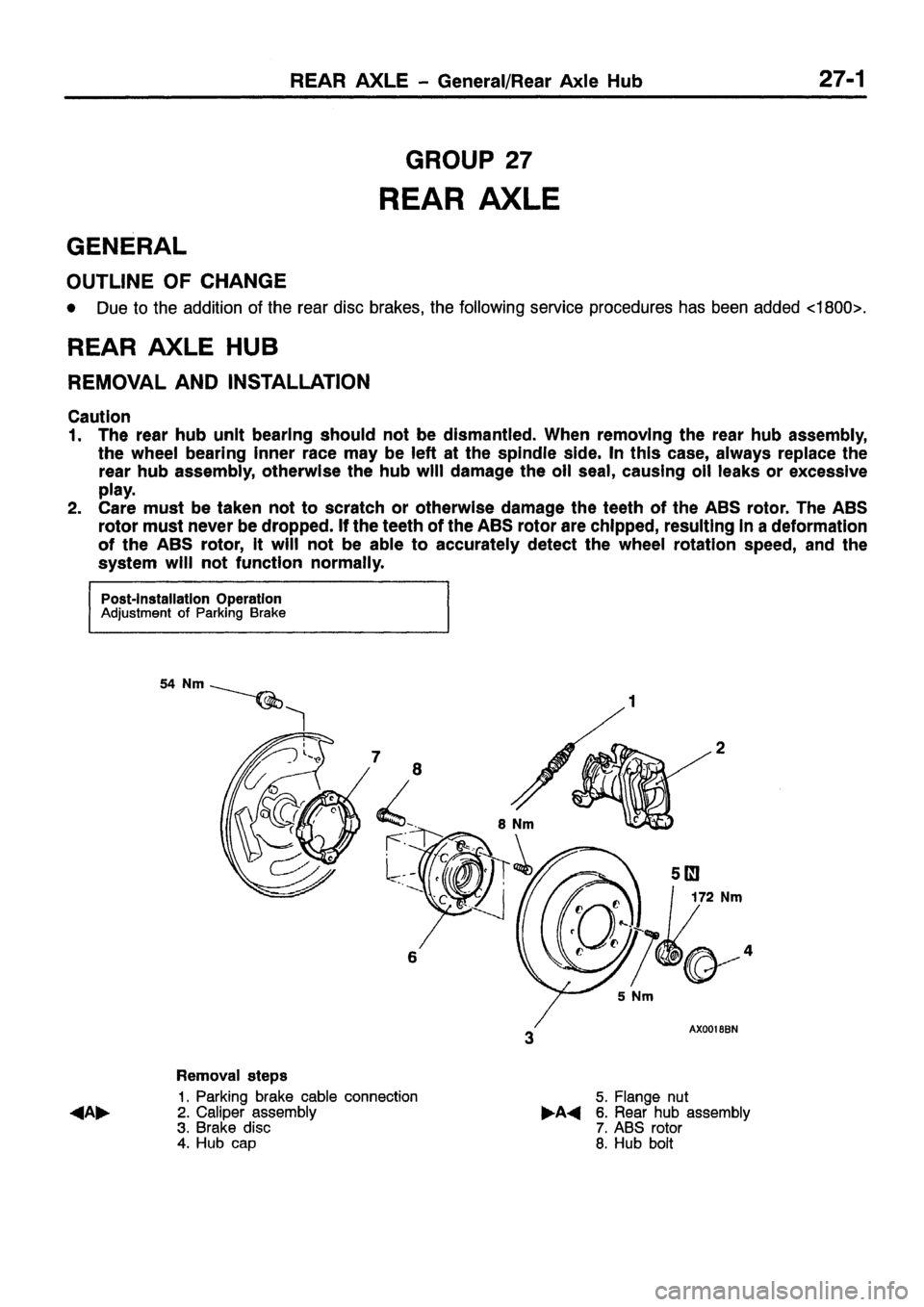 MITSUBISHI CARISMA 1999  Workshop Manual 