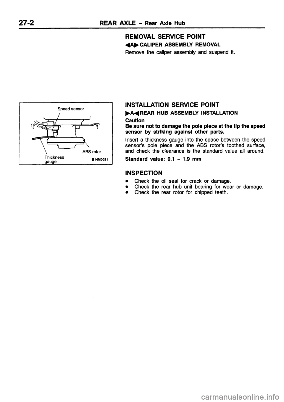 MITSUBISHI CARISMA 1999  Workshop Manual 