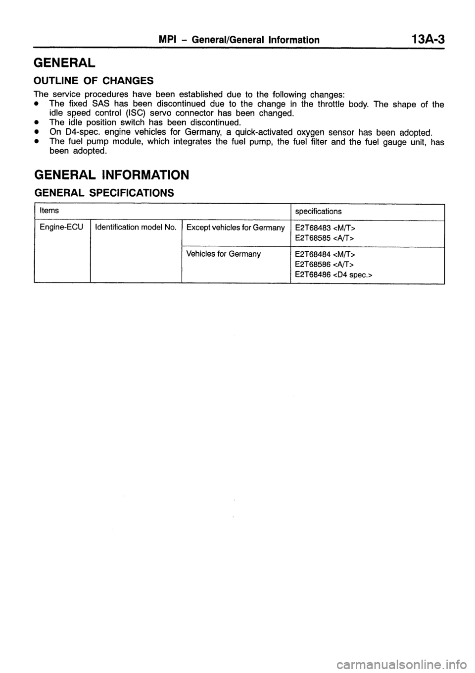 MITSUBISHI CARISMA 1999 Owners Manual MITSUBISHI CARISMA 1999 Owners Manual