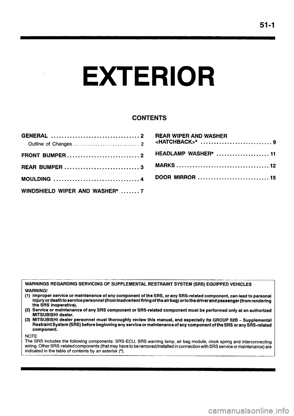MITSUBISHI CARISMA 1999 Workshop Manual MITSUBISHI CARISMA 1999 Workshop Manual