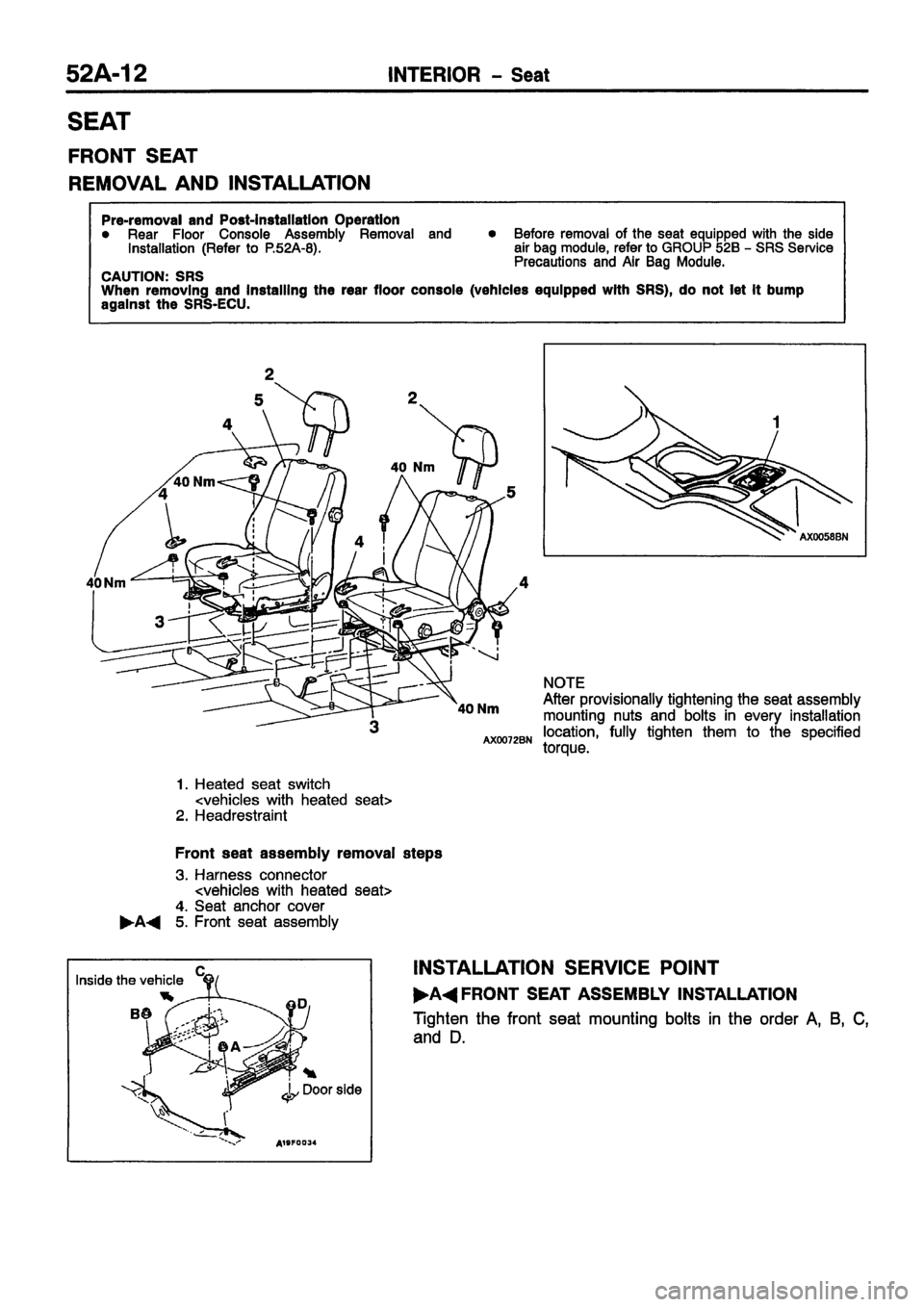MITSUBISHI CARISMA 1999 Workshop Manual MITSUBISHI CARISMA 1999 Workshop Manual