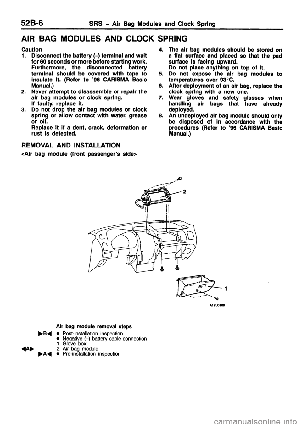 MITSUBISHI CARISMA 1999 Workshop Manual MITSUBISHI CARISMA 1999 Workshop Manual