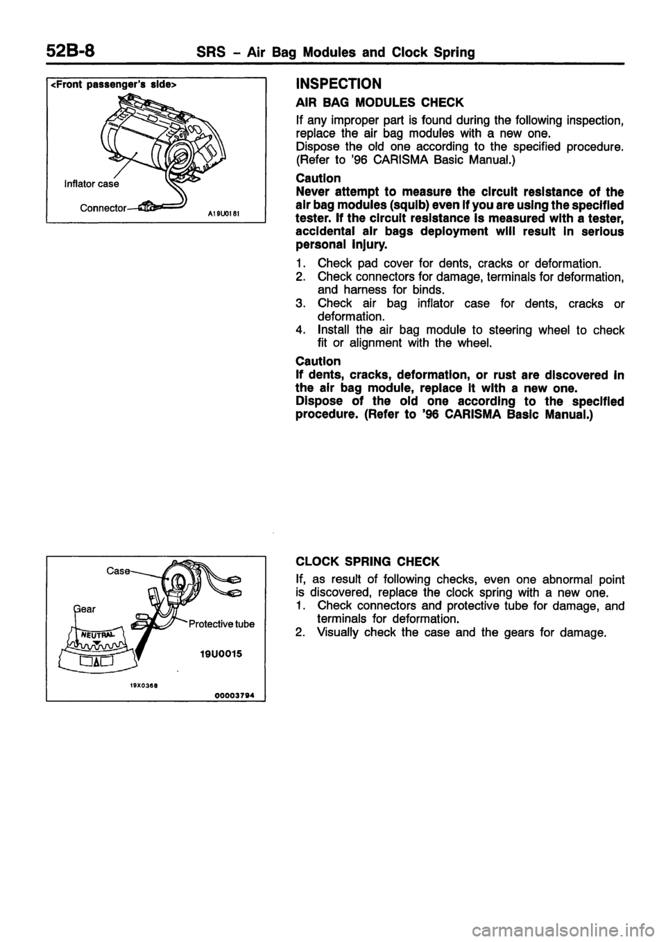 MITSUBISHI CARISMA 1999 Workshop Manual MITSUBISHI CARISMA 1999 Workshop Manual