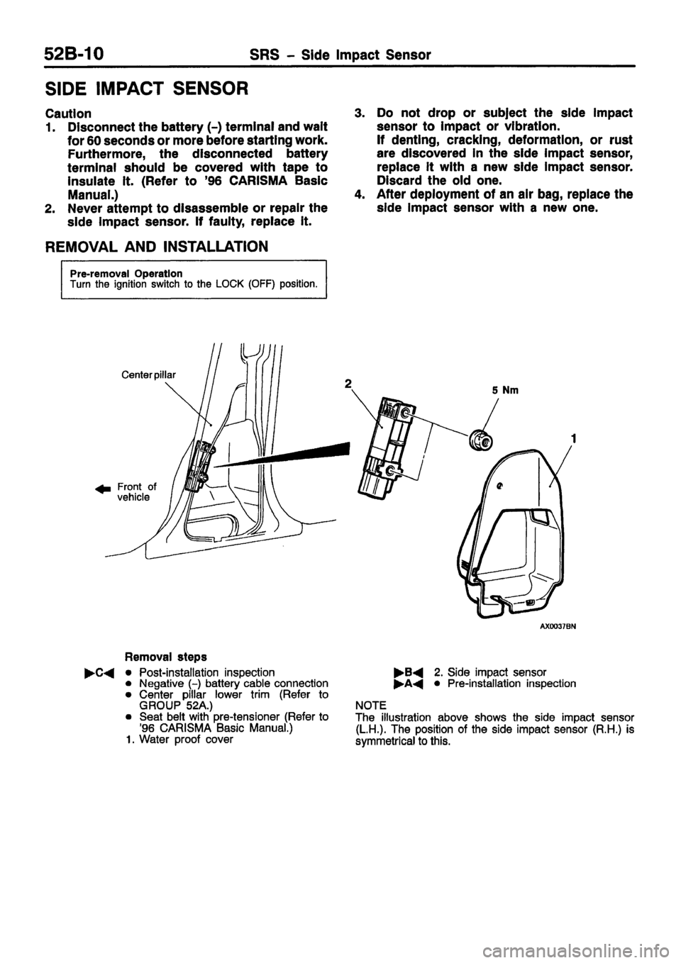 MITSUBISHI CARISMA 1999 Workshop Manual MITSUBISHI CARISMA 1999 Workshop Manual