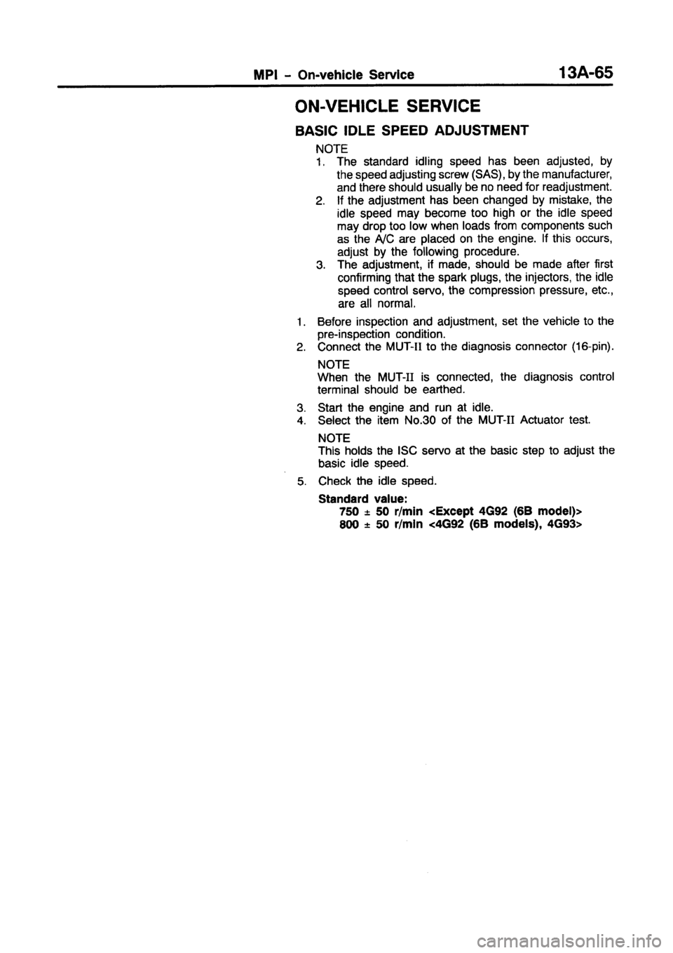 MITSUBISHI CARISMA 1997  Workshop Manual 