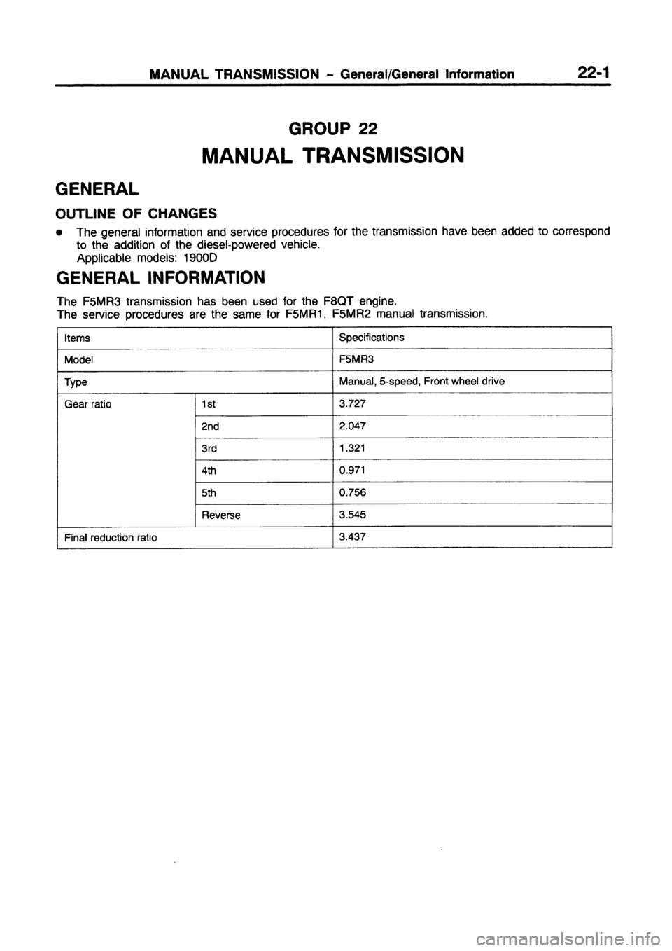 MITSUBISHI CARISMA 1997 Workshop Manual MITSUBISHI CARISMA 1997 Workshop Manual