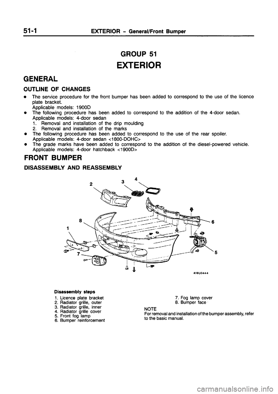 MITSUBISHI CARISMA 1997 Workshop Manual MITSUBISHI CARISMA 1997 Workshop Manual