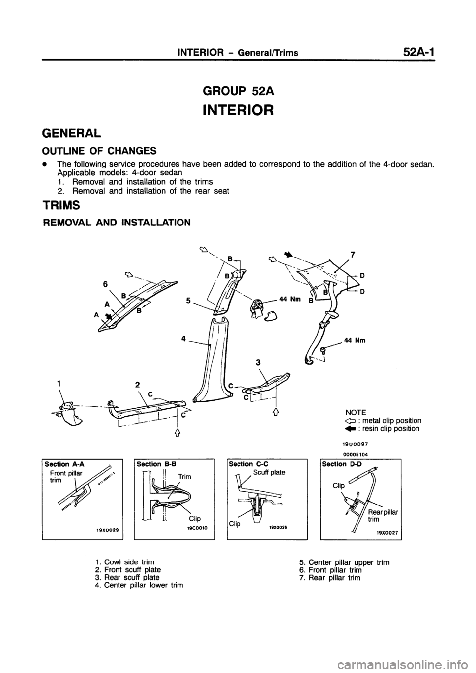 MITSUBISHI CARISMA 1997 Workshop Manual MITSUBISHI CARISMA 1997 Workshop Manual