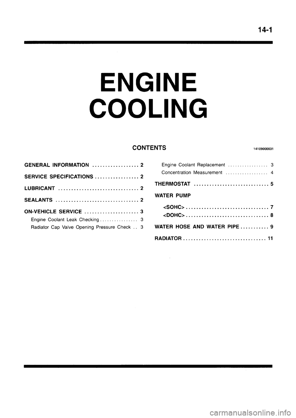 MITSUBISHI CARISMA 1996 Workshop Manual MITSUBISHI CARISMA 1996 Workshop Manual