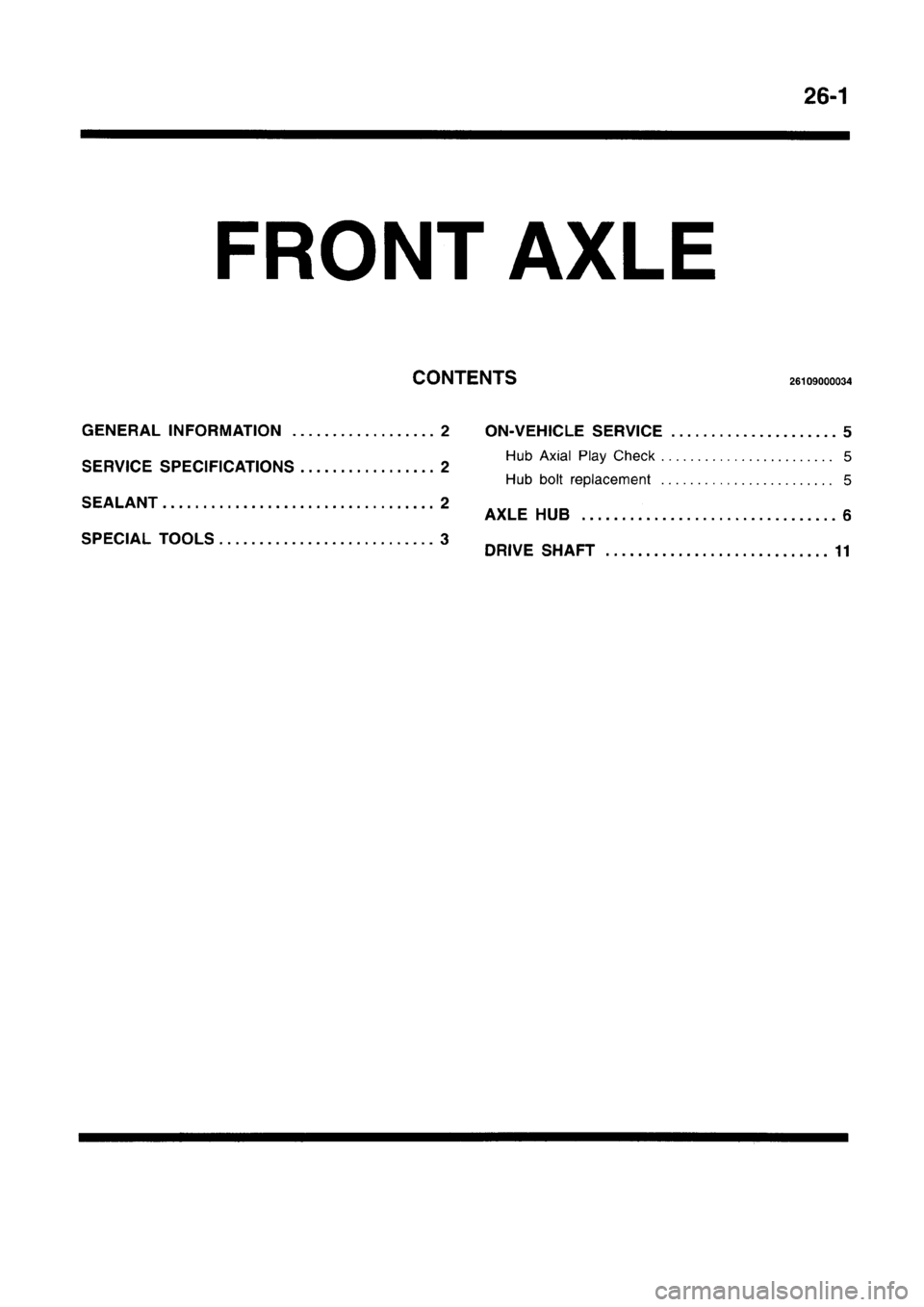 MITSUBISHI CARISMA 1996 Workshop Manual MITSUBISHI CARISMA 1996 Workshop Manual
