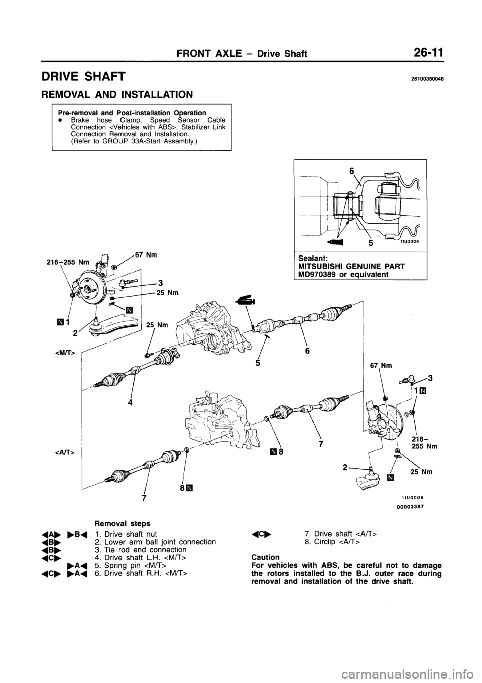 MITSUBISHI CARISMA 1996 Workshop Manual MITSUBISHI CARISMA 1996 Workshop Manual