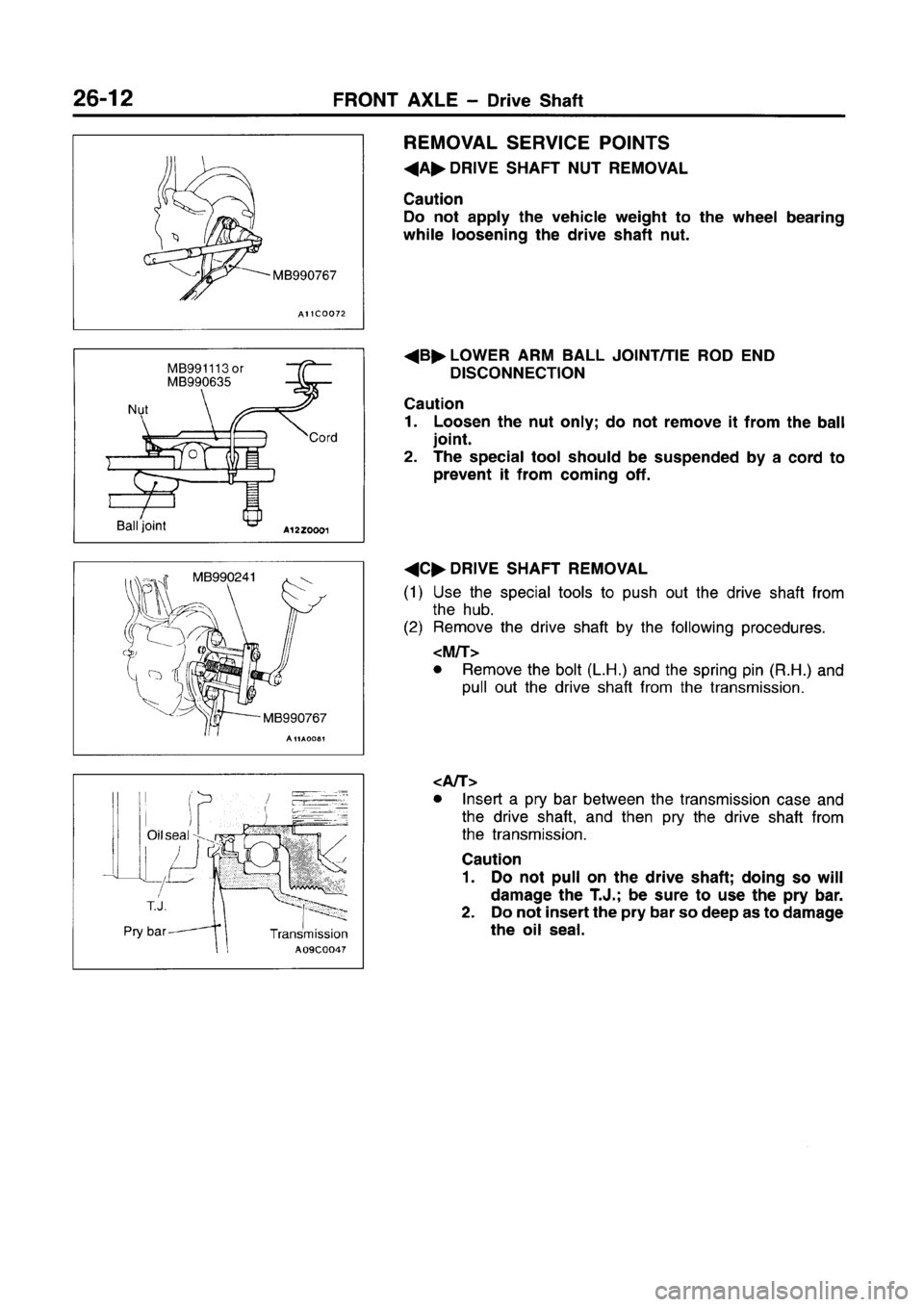 MITSUBISHI CARISMA 1996 Workshop Manual MITSUBISHI CARISMA 1996 Workshop Manual