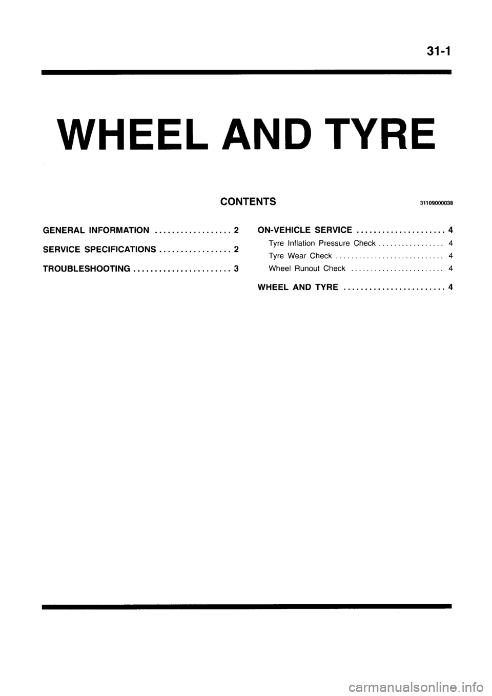 MITSUBISHI CARISMA 1996 Workshop Manual MITSUBISHI CARISMA 1996 Workshop Manual