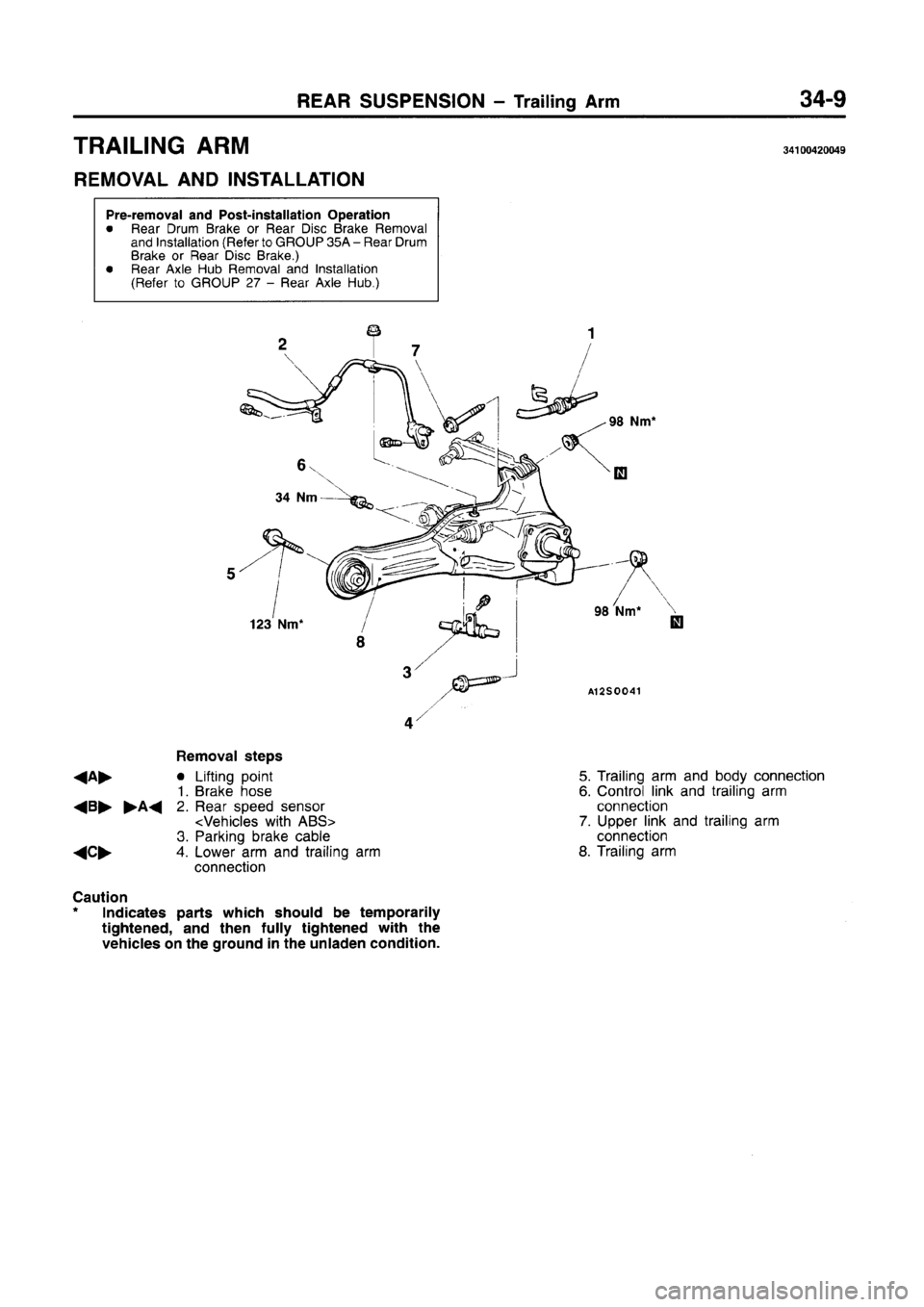 MITSUBISHI CARISMA 1996 Workshop Manual MITSUBISHI CARISMA 1996 Workshop Manual