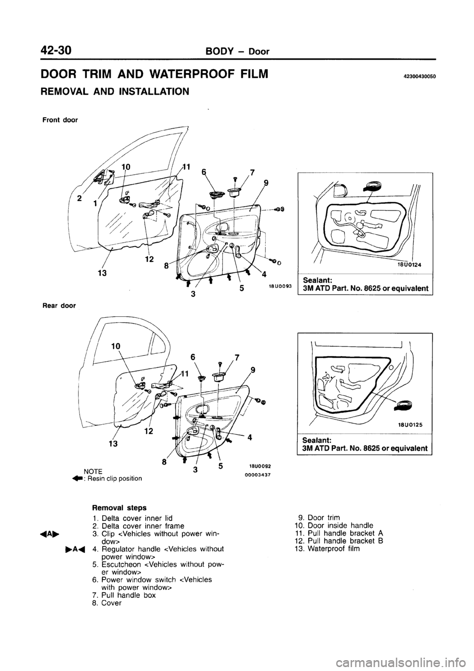 MITSUBISHI CARISMA 1996 Workshop Manual MITSUBISHI CARISMA 1996 Workshop Manual