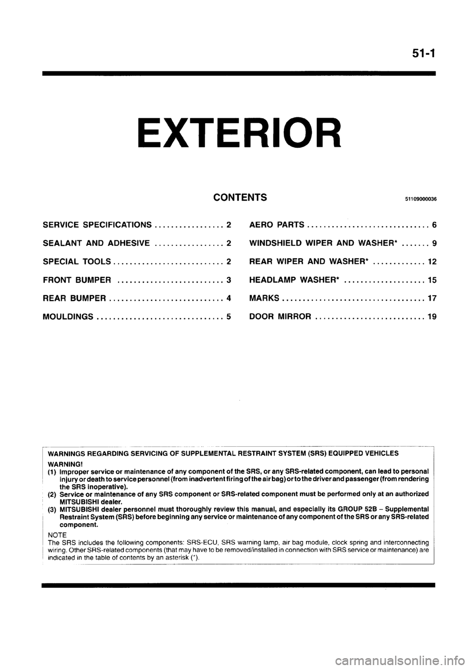MITSUBISHI CARISMA 1996 Workshop Manual MITSUBISHI CARISMA 1996 Workshop Manual