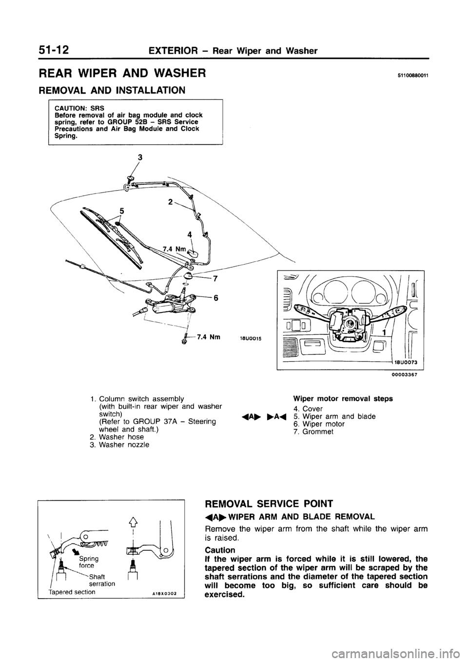 MITSUBISHI CARISMA 1996 Workshop Manual MITSUBISHI CARISMA 1996 Workshop Manual