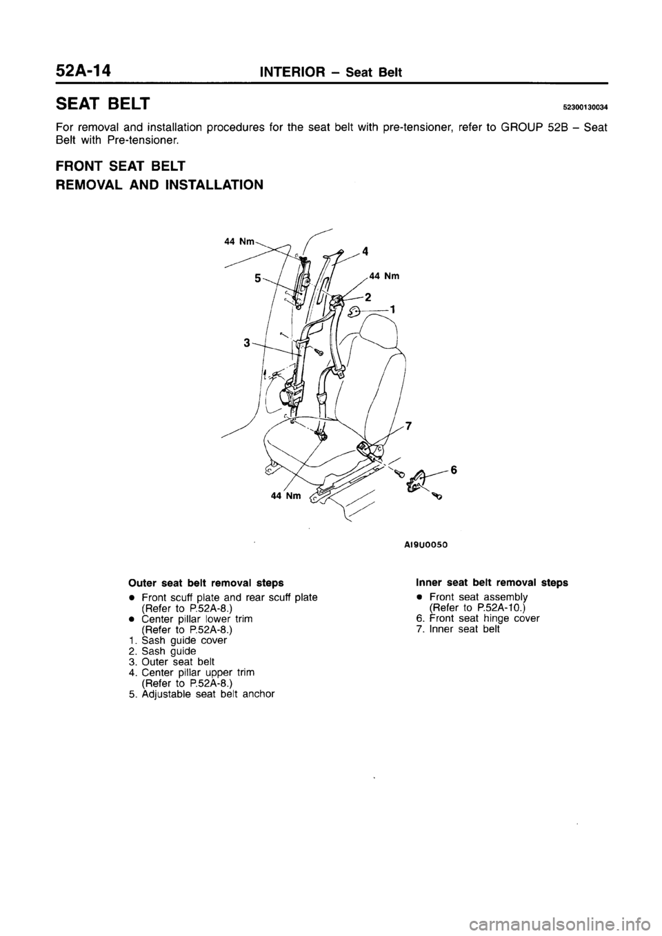MITSUBISHI CARISMA 1996 Workshop Manual MITSUBISHI CARISMA 1996 Workshop Manual