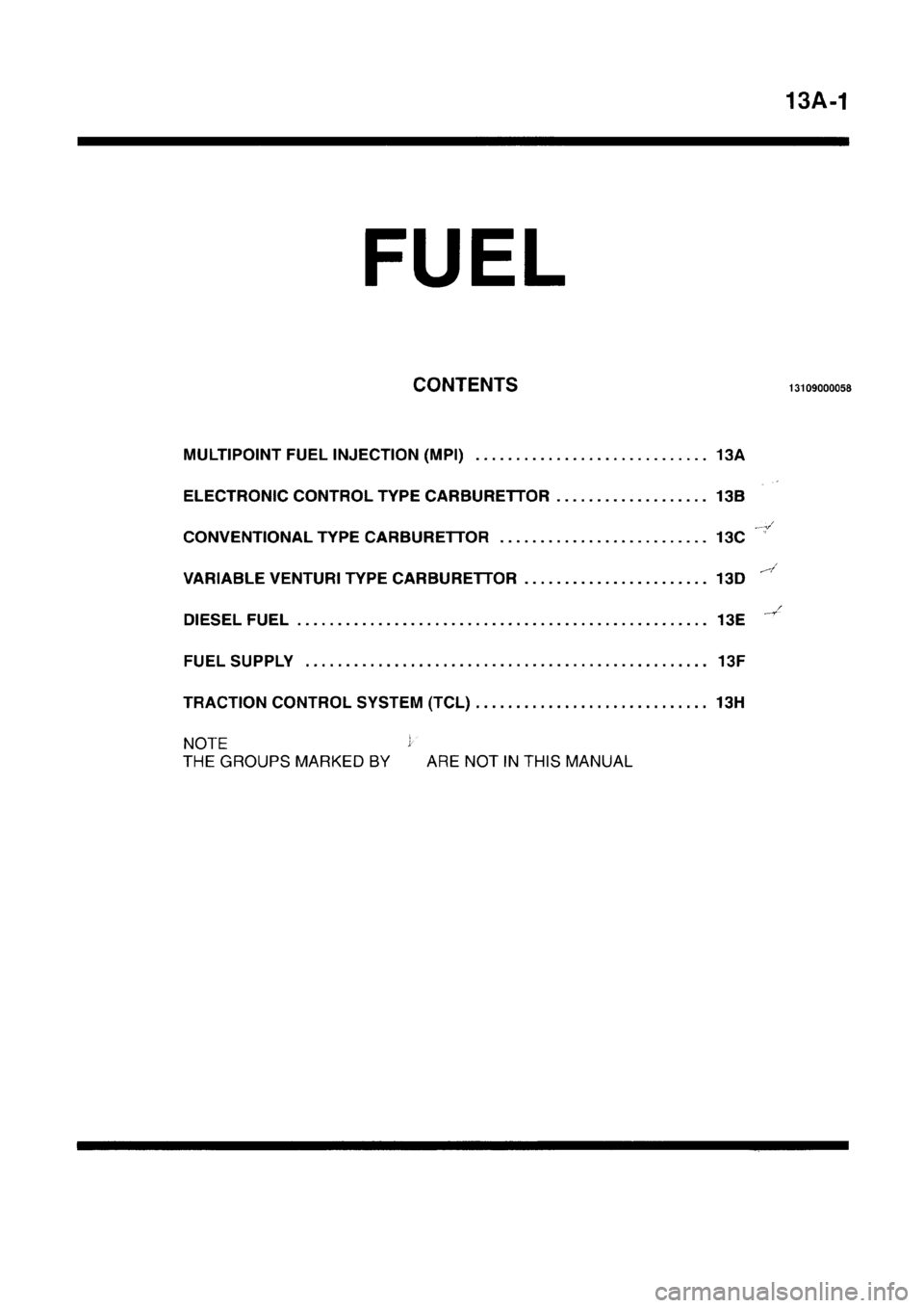 MITSUBISHI CARISMA 1996 Owners Manual MITSUBISHI CARISMA 1996 Owners Manual