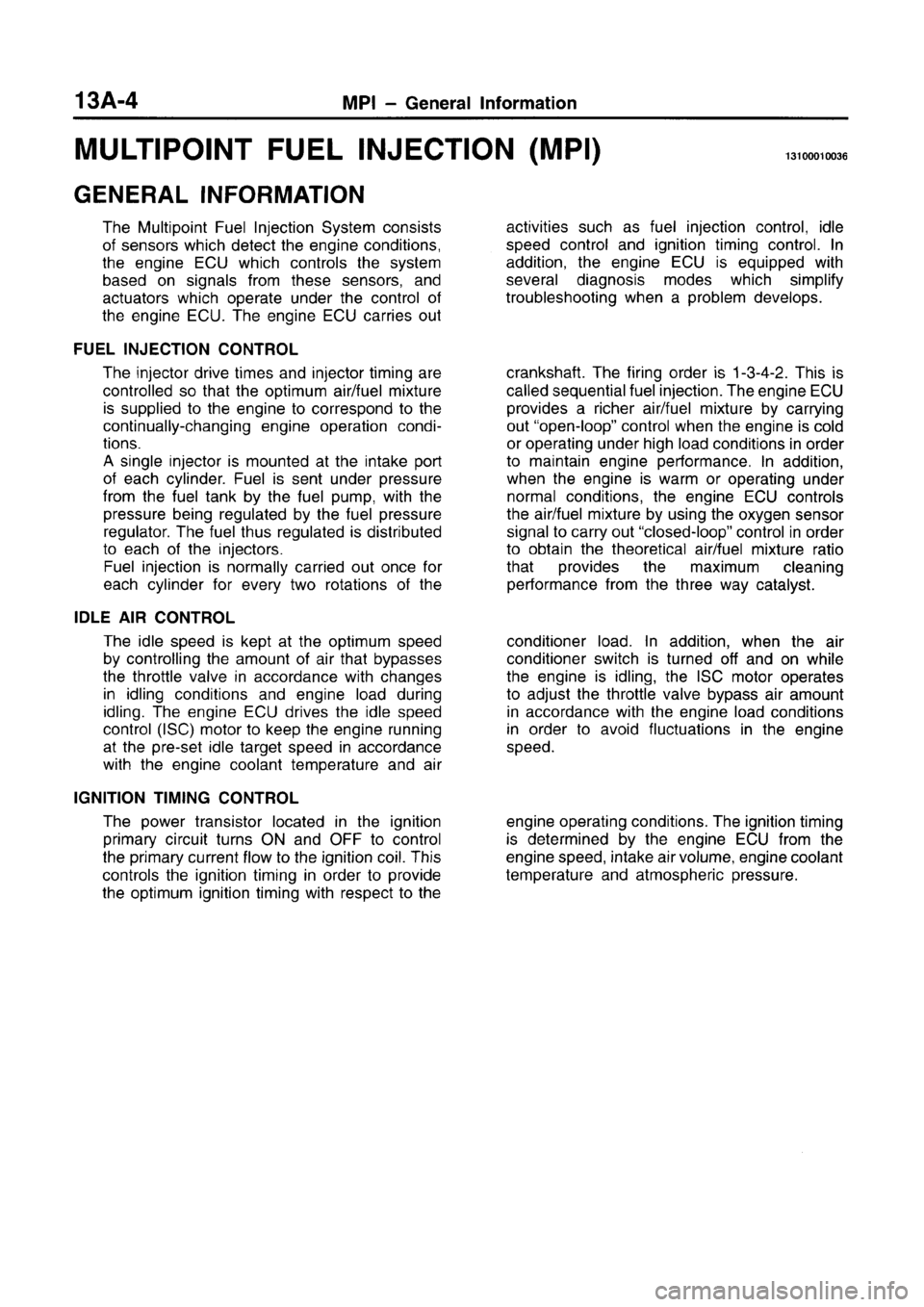 MITSUBISHI CARISMA 1996 Owners Manual MITSUBISHI CARISMA 1996 Owners Manual