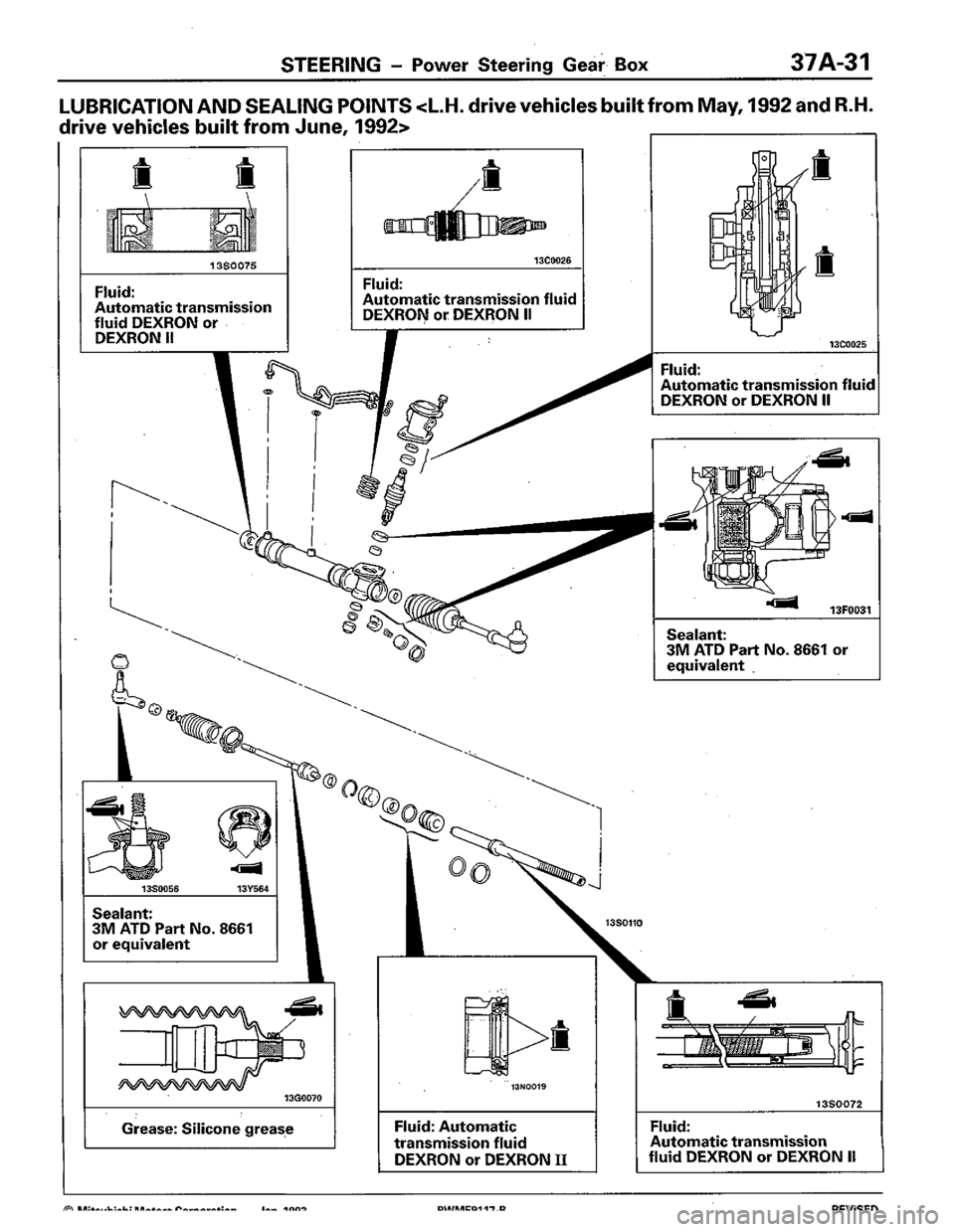 MITSUBISHI COLT 1992  Workshop Manual 