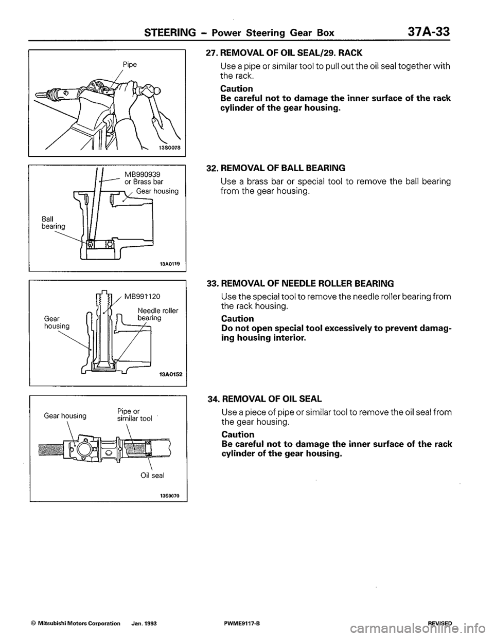 MITSUBISHI COLT 1992  Workshop Manual 