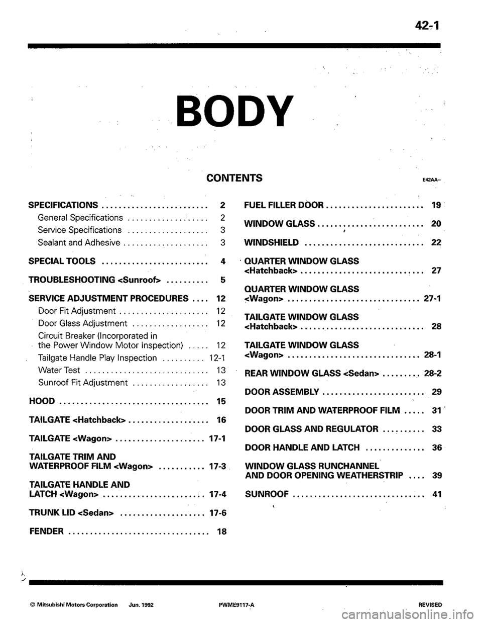 MITSUBISHI COLT 1992 Workshop Manual MITSUBISHI COLT 1992 Workshop Manual