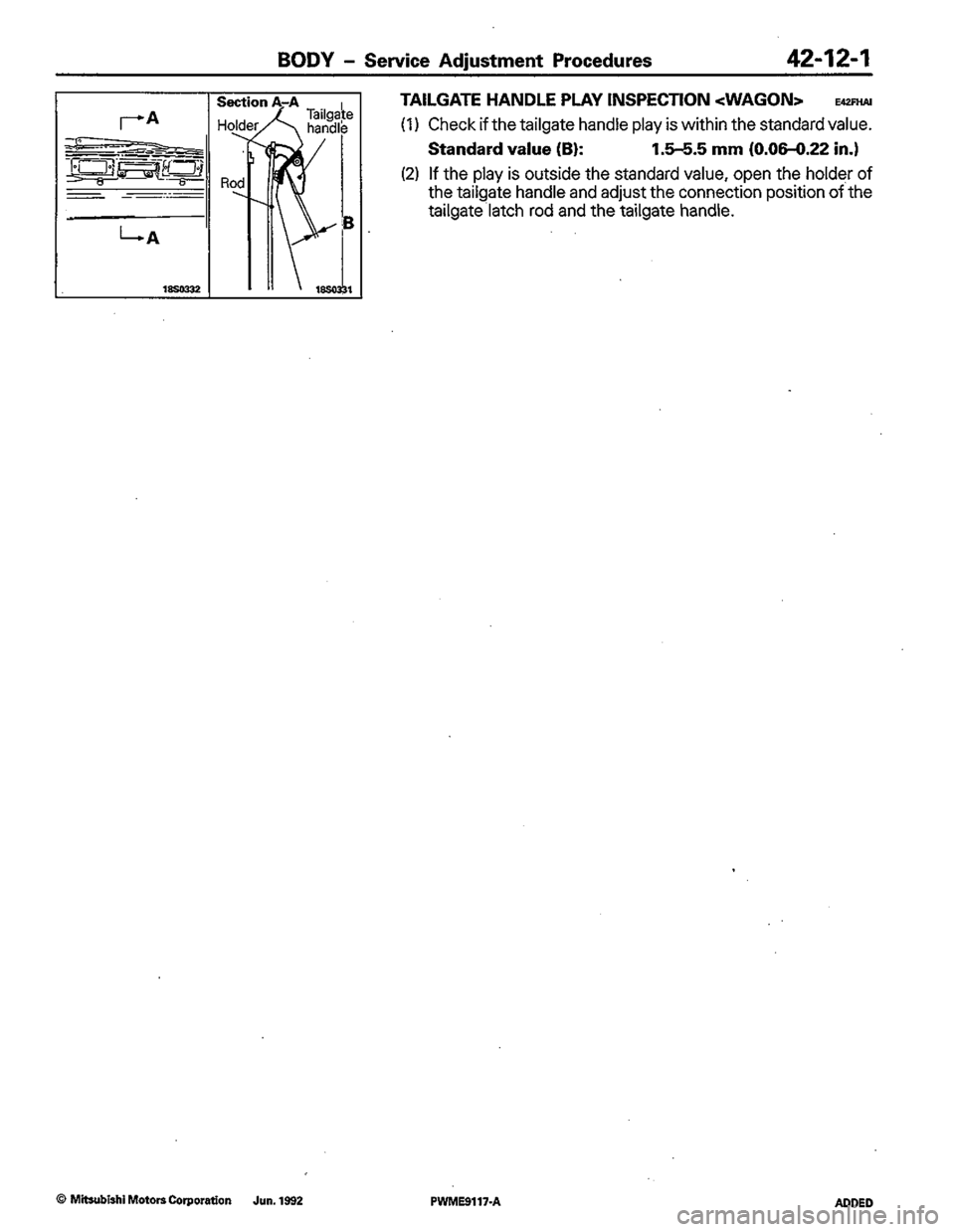 MITSUBISHI COLT 1992 Workshop Manual MITSUBISHI COLT 1992 Workshop Manual