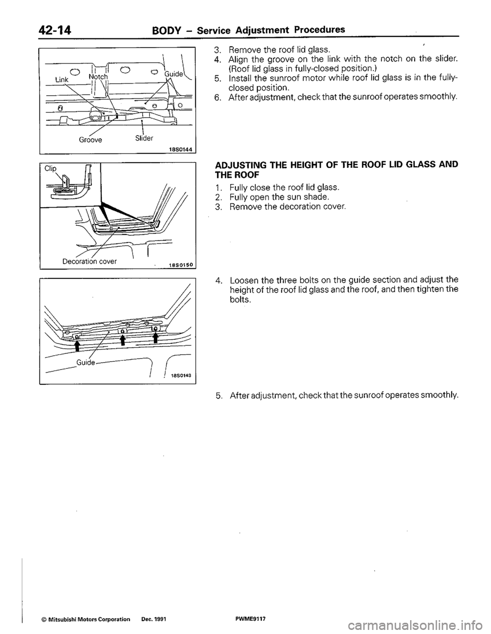 MITSUBISHI COLT 1992  Workshop Manual 