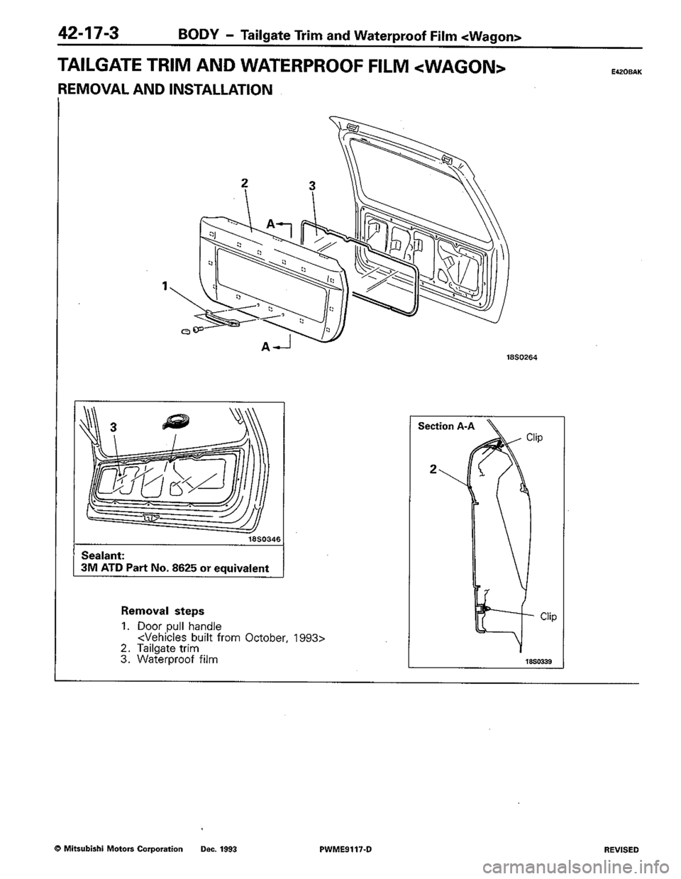MITSUBISHI COLT 1992  Workshop Manual 