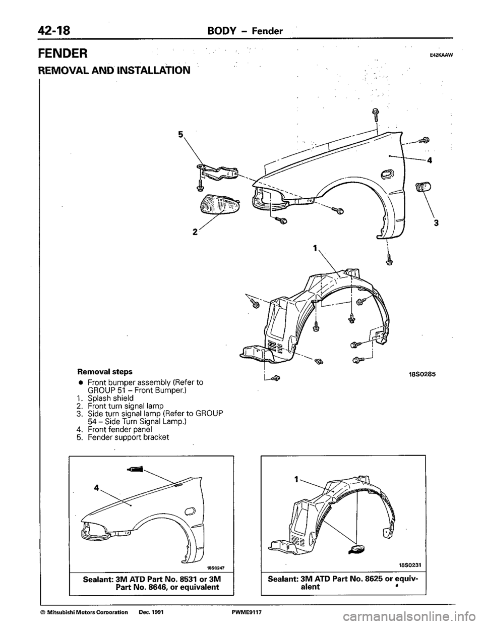 MITSUBISHI COLT 1992 Workshop Manual MITSUBISHI COLT 1992 Workshop Manual