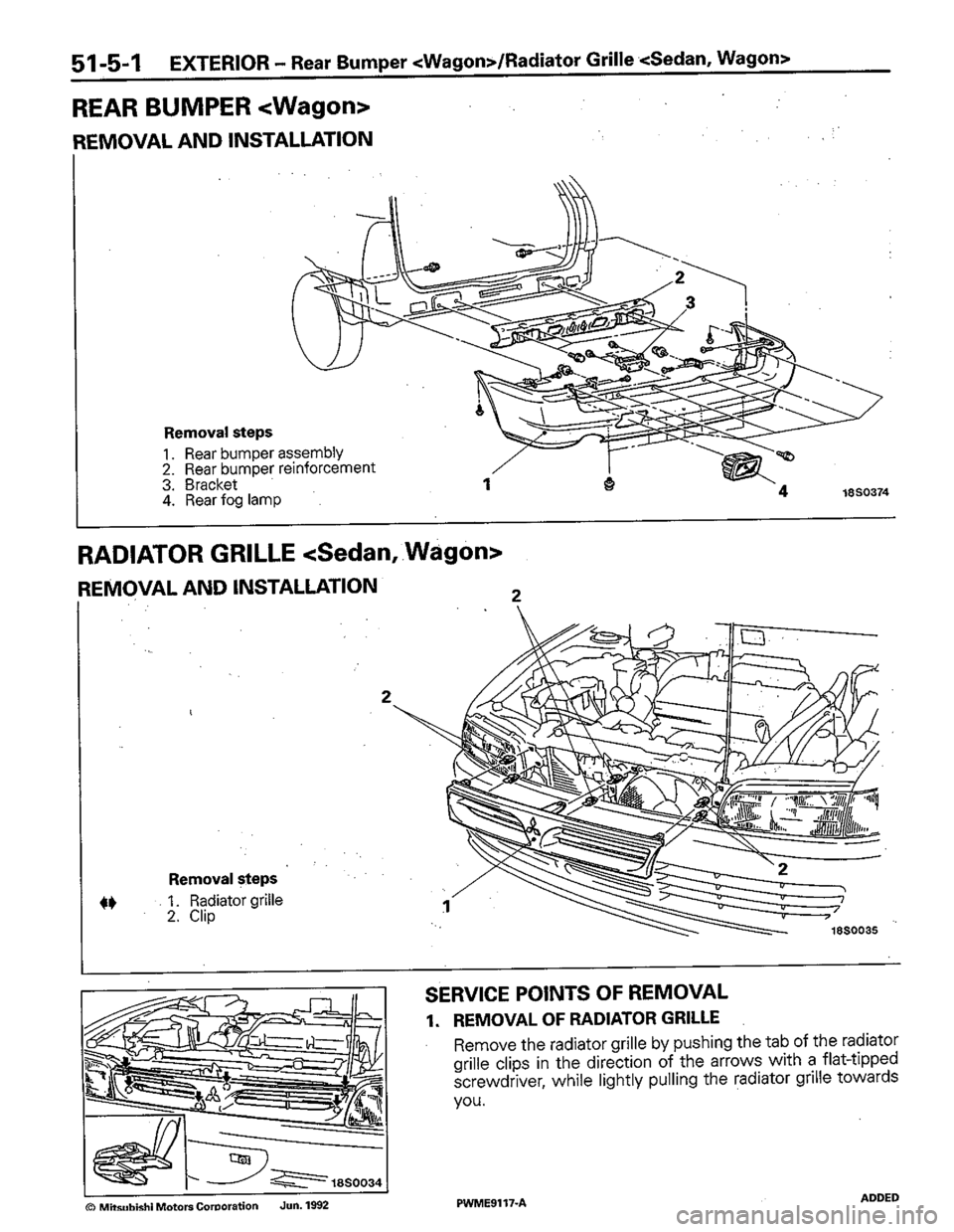 MITSUBISHI COLT 1992  Workshop Manual 